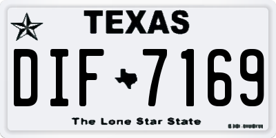 TX license plate DIF7169