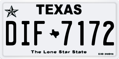 TX license plate DIF7172