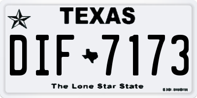 TX license plate DIF7173