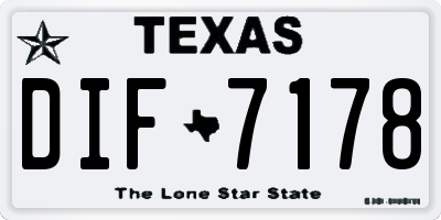 TX license plate DIF7178
