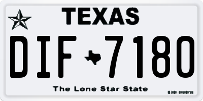 TX license plate DIF7180