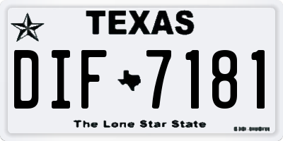 TX license plate DIF7181