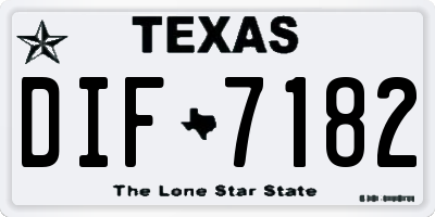 TX license plate DIF7182