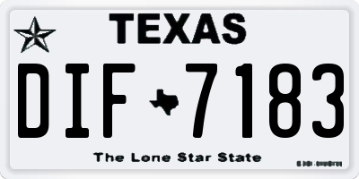 TX license plate DIF7183