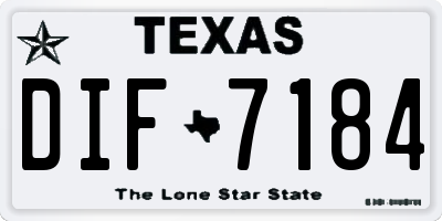 TX license plate DIF7184
