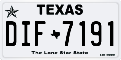 TX license plate DIF7191