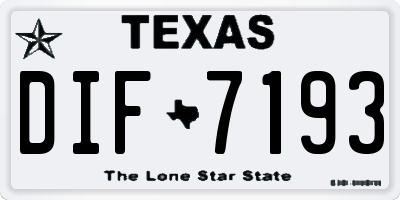 TX license plate DIF7193
