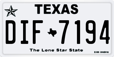 TX license plate DIF7194