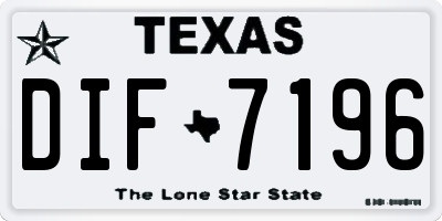 TX license plate DIF7196