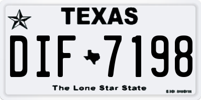 TX license plate DIF7198