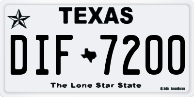 TX license plate DIF7200