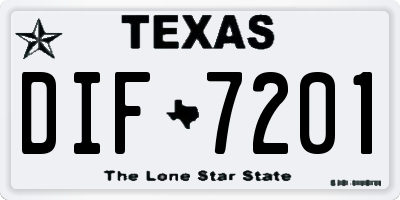 TX license plate DIF7201
