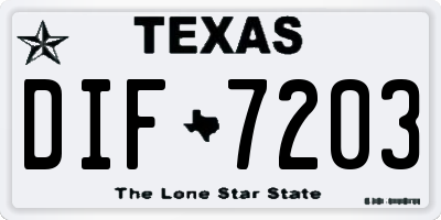 TX license plate DIF7203
