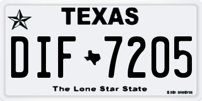 TX license plate DIF7205