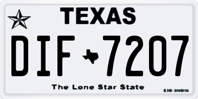 TX license plate DIF7207