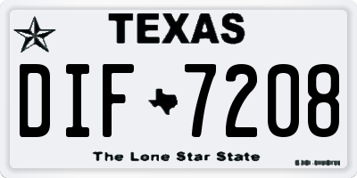 TX license plate DIF7208
