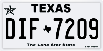 TX license plate DIF7209