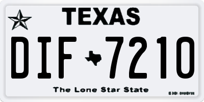 TX license plate DIF7210
