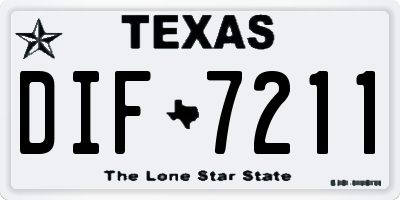 TX license plate DIF7211