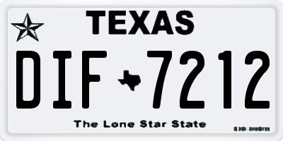 TX license plate DIF7212