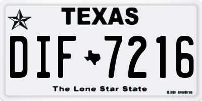TX license plate DIF7216