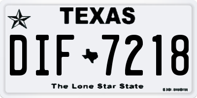 TX license plate DIF7218
