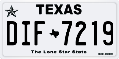 TX license plate DIF7219