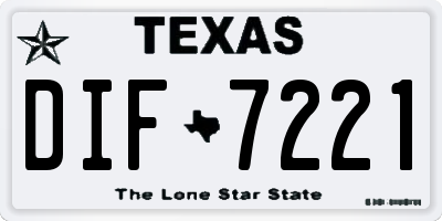 TX license plate DIF7221