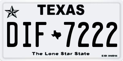 TX license plate DIF7222
