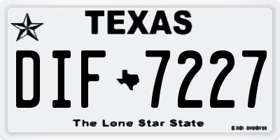 TX license plate DIF7227