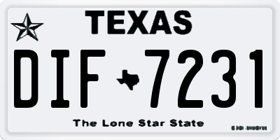 TX license plate DIF7231