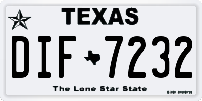 TX license plate DIF7232
