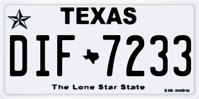 TX license plate DIF7233