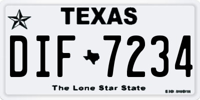 TX license plate DIF7234