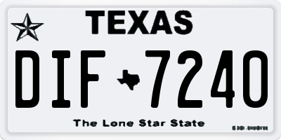 TX license plate DIF7240
