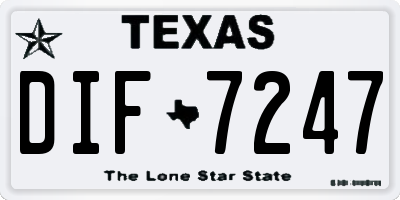 TX license plate DIF7247