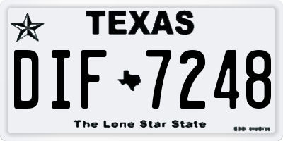 TX license plate DIF7248