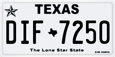 TX license plate DIF7250