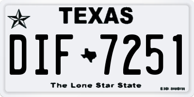 TX license plate DIF7251
