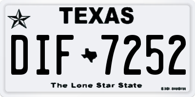 TX license plate DIF7252