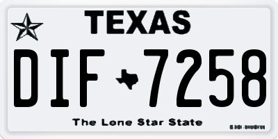 TX license plate DIF7258
