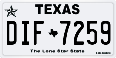 TX license plate DIF7259