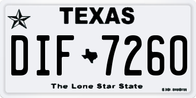 TX license plate DIF7260