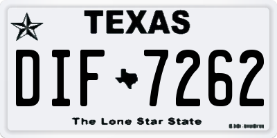 TX license plate DIF7262