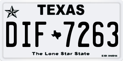 TX license plate DIF7263