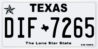 TX license plate DIF7265