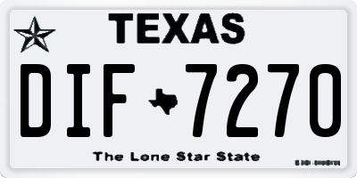 TX license plate DIF7270