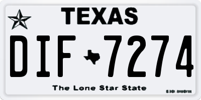 TX license plate DIF7274
