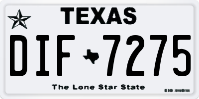 TX license plate DIF7275