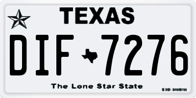 TX license plate DIF7276